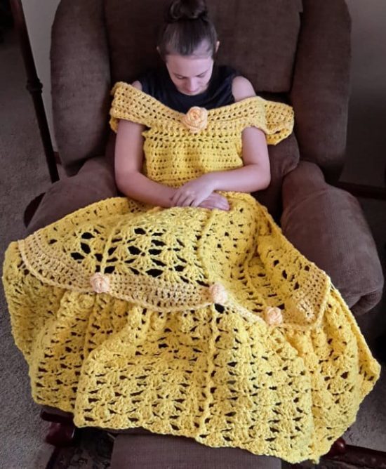 Princess Crochet Dress Blanket
