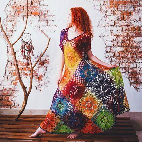 Colorful Crochet Dress