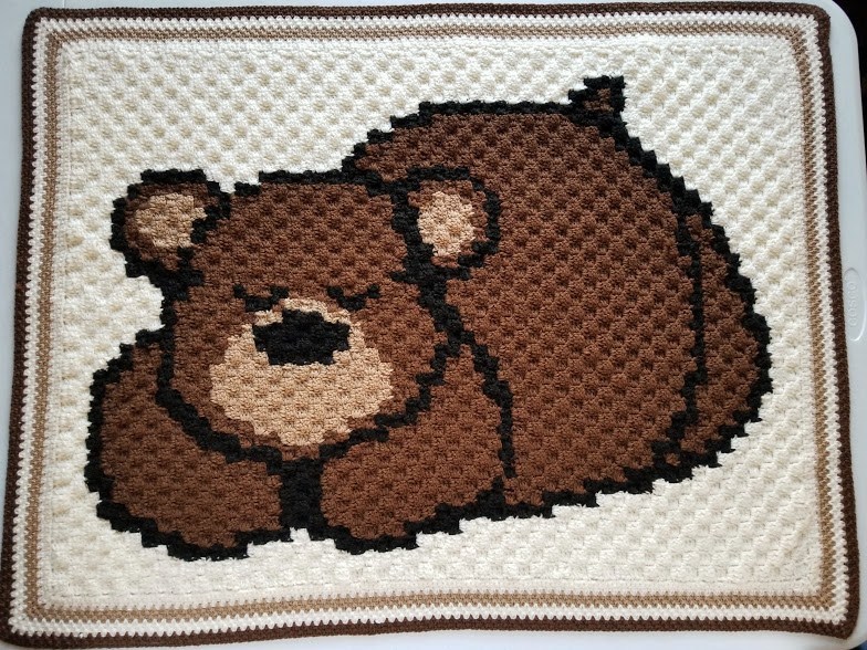 Sleepy Bear Reversible Baby Blanket