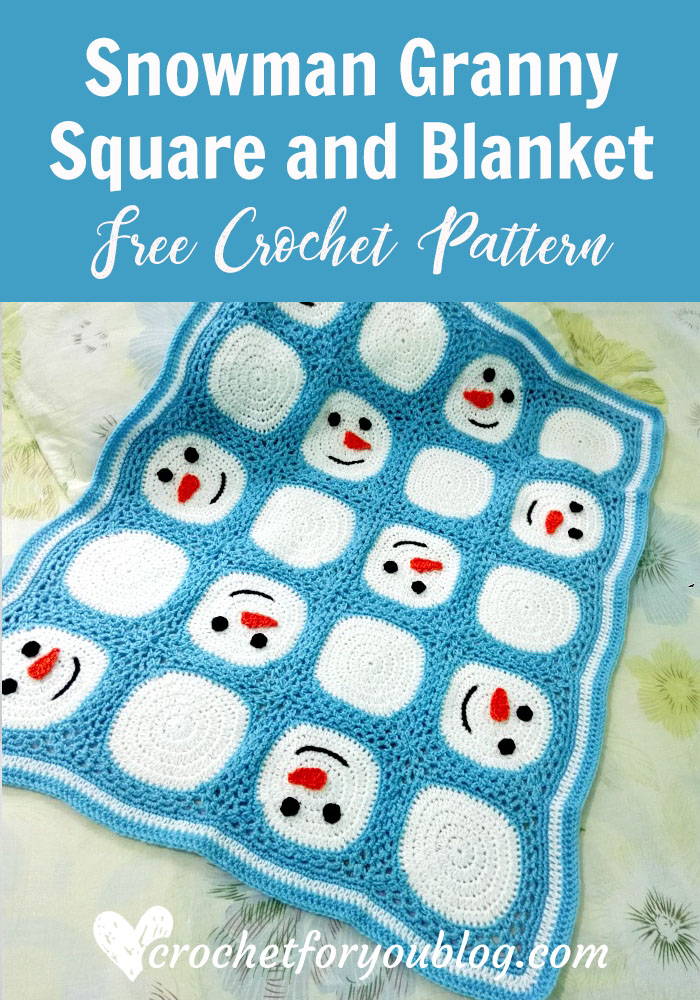 Crochet Snowman Granny Square And Blanket