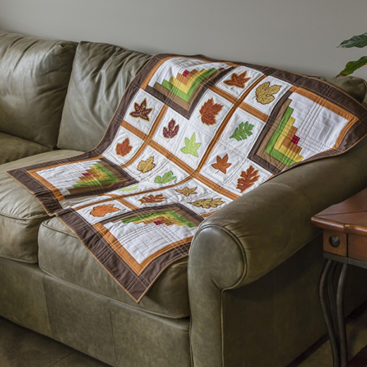 Quilted Leaves and Wall Hanging Logs