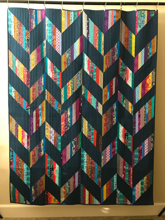 Scrappy Strippy Chevron Quilt