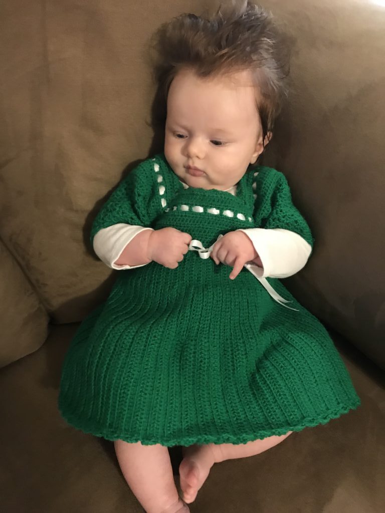 Emerald Baby Crochet Dress