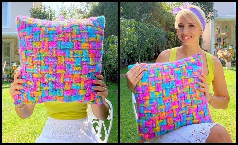 Multicolored Weave Cushion Cover