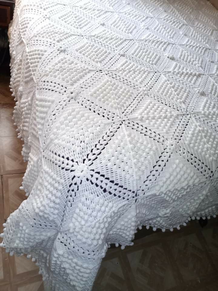 Crochet White Blanket