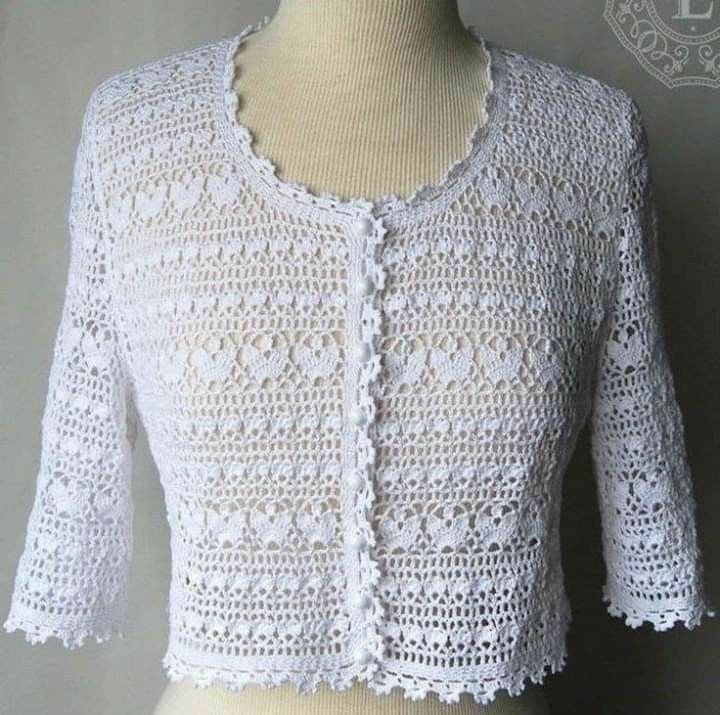 White Filet Crochet Top