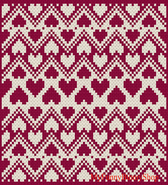 Zig Zag Hearts Blanket – Crochet Pattern