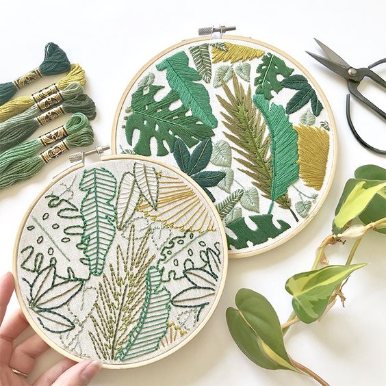 Easy Leaf Embroidery Pattern
